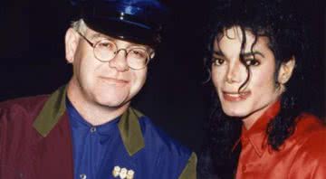 Michael e Elton reunidos em fotografia - Divulgação/Twitter/Beatriz47591040/23.10.2020