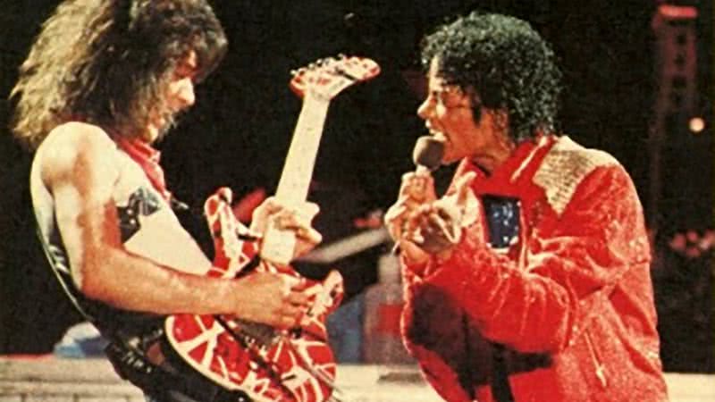 Eddie e Michael Jackson juntos em Palco - Divulgação / BIZZ