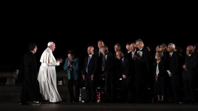 Papa Francisco e os sobreviventes das bombas atômicas - Getty Images