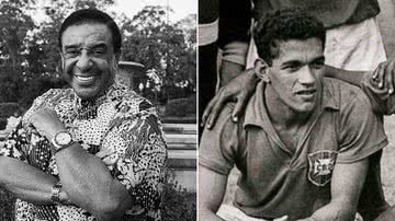 Agnaldo Timóteo ao lado de Mané Garrincha - Jardiel Carvalho via Wikimedia Commons e Divulgação/Museu do Futebol