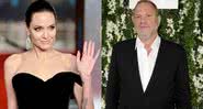 Montagem com fotografia de Angelina Jolie e Harvey Weinstein - Getty Images