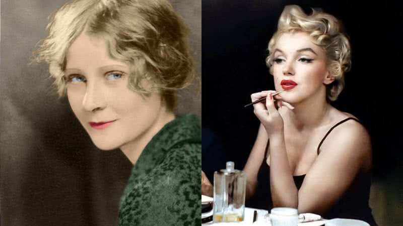 Fotografias de Peg Entwistle e Marilyn Monroe, respectivamente - Wikimedia Commons/Divulgação/Klimbim