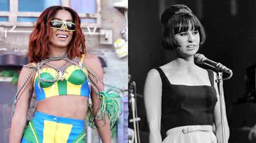 Montagem mostrando Anitta e Astrud Gilberto - Getty Images e Domínio Público