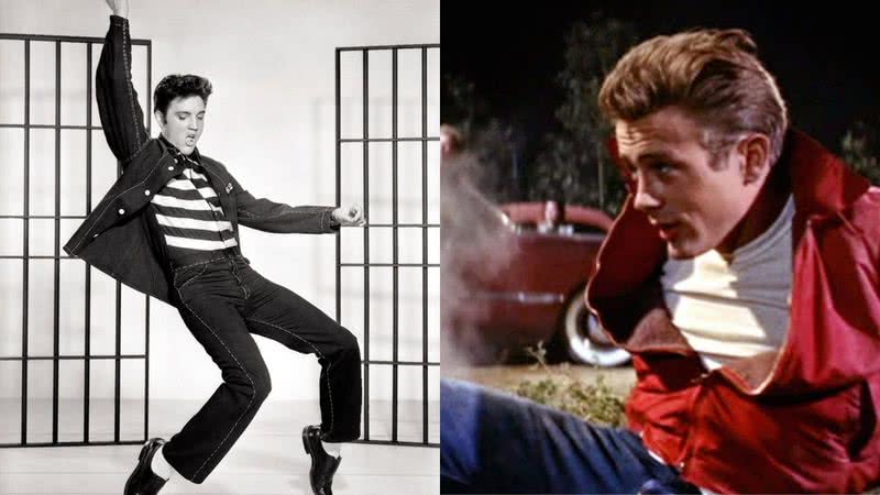 Elvis Presley (à esq.) e James Dean (à dir.) - Divulgação / Pixabay / WarnerColor