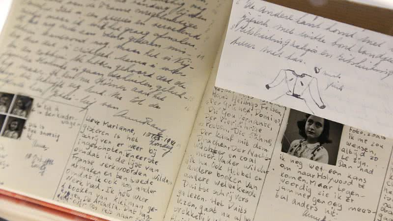 Imagem do diário de Anne Frank - Getty Images