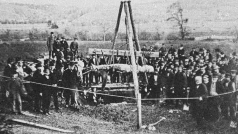 Exumação do Gigante de Cardiff - Biblioteca Nacional