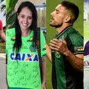 Jakson Follmann, Ximena Suárez, Alan Ruschel e Rafael Henzel, sobreviventes do voo da Chape - Montagem c/ Arquivo Pessoal