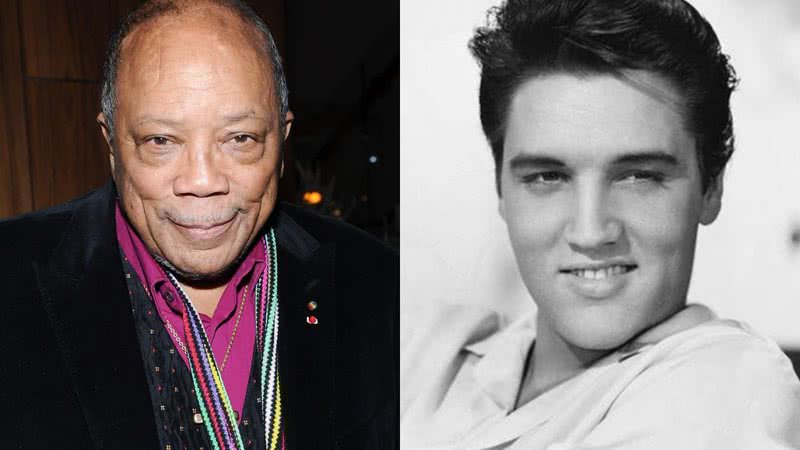 Montagem com Quincy à esquerda e Elvis à direita - Getty Images