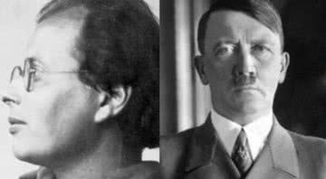 Hans Litten à esquerda, e Adolf Hitler à direita - Divulgação