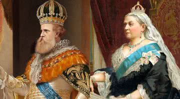 Dom Pedro II e Rainha Vitória em pinturas oficiais - Domínio Público/ Creative Commons/ Wikimedia Commons/ Getty Images