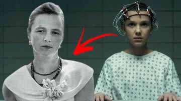 Montagem de Ninel com Millie Bobby Brown caracterizada no seriado 'Stranger Things' - Wikimedia Commons / James A. Conrad - Divulgação / Netflix