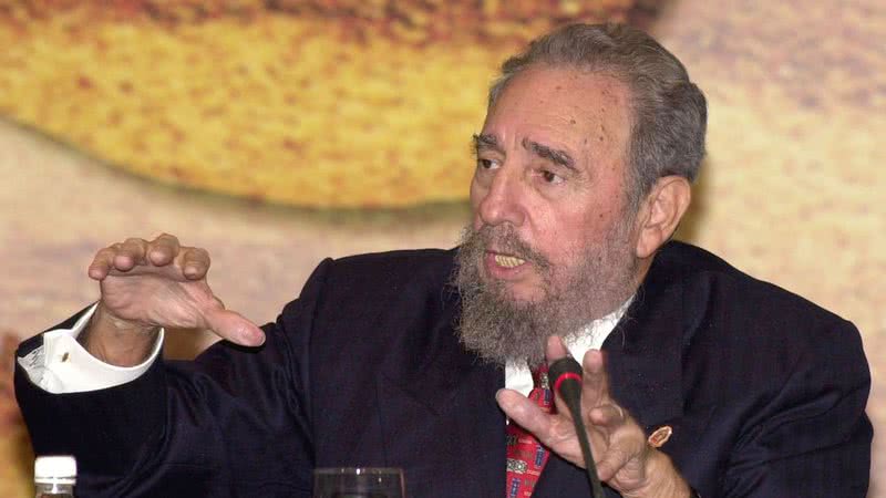 Fidel Castro durante uma Conferência, em 2001 - Getty Images