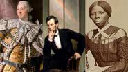 Montagem mostrando rei George III, Abraham Lincoln e Harriet Tubman - Domínio Público