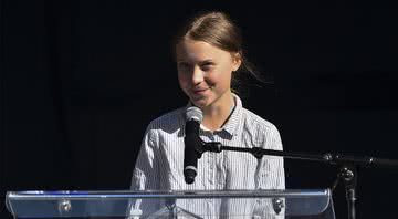 Greta Thunberg discursando em marcha climática de Montreal, Canadá - Getty Images