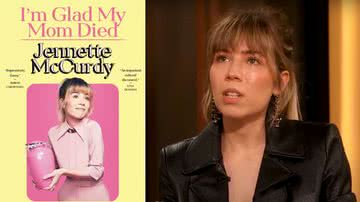 Montagem mostrando a capa do livro de Jennette, e a própria durante uma entrevista recente - Divulgação/ Youtube/ The Drew Barrymore Show