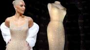 Montagem de Kim Kardashian e do vestido de Monroe - Divulgação/Vídeo e Getty Images