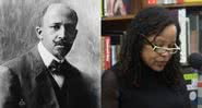 W.E.B. Du Bois e Saidiya Hartman, respectivamente - Cornelius Marion Battey, via Wikimedia Commons / Divulgação / Youtube / Politics and Prose