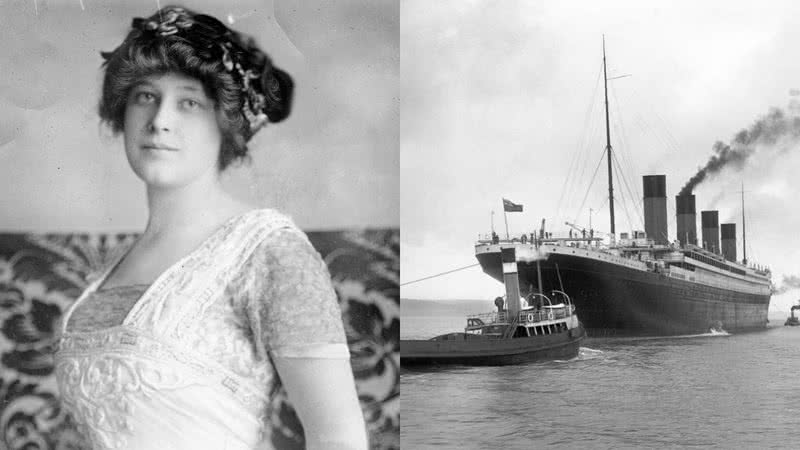 Madeleine (à esq.) e uma fotografia do RMS Titanic (à dir.) - Wikimedia Commons