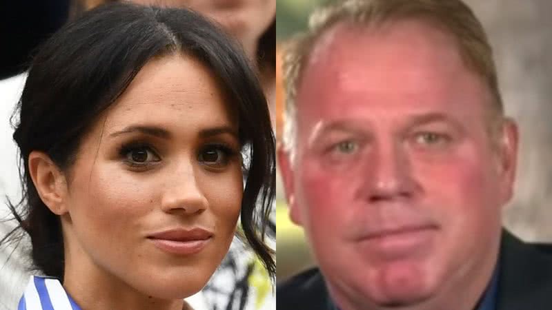 Foto de Meghan Markle em 2018, ao lado de uma fotografia de Thomas Jr, em entrevista - Getty Images / Divulgação/Youtube/Sunrise/22 de jan. de 2020