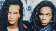 Rob Pilatus e Fab Morvan, o Milli Vanilli, juntos na capa do CD promocional de 'Blame It On The Rain' - Divulgação/Hansa Records