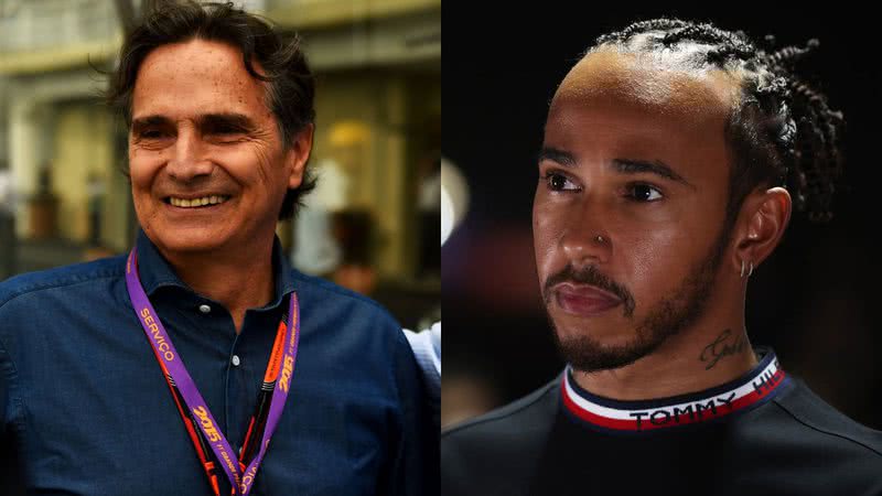 Montagem de Nelson Piquet com Lewis Hamilton - Getty Images