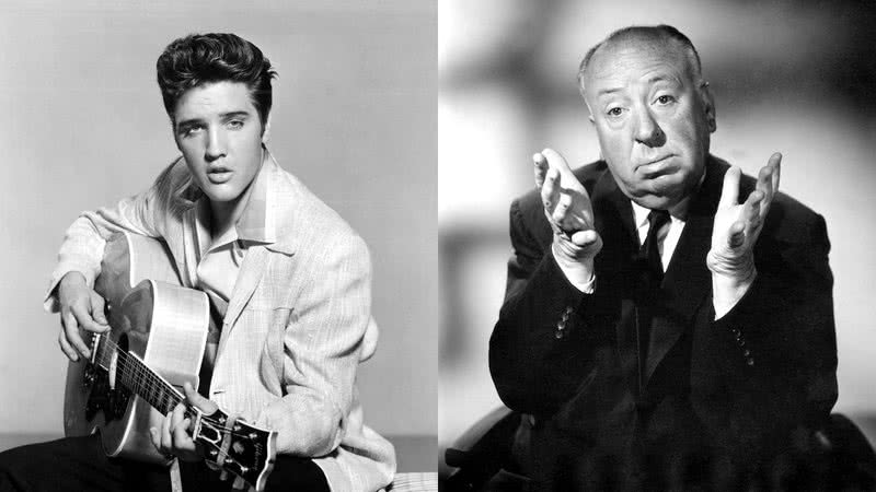 Montagem de Elvis Presley e Alfred Hitchcock - Wikimedia Commons