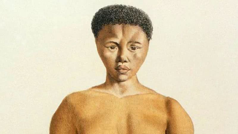 Ilustração de Sarah Baartman, a mulher que virou uma atração - Wikimedia Commons