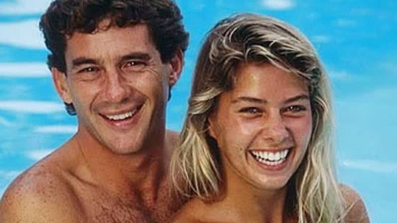 Ayrton Senna e Adriane Galisteu em psicina - Divulgação/Revista Caras