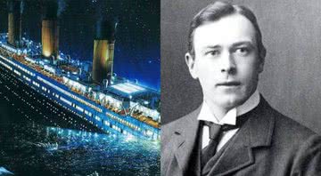 O naufrágio do Titanic (à esqu.) e Thomas Andrews, o projetista naval (à dir.) - Wikimedia Commons