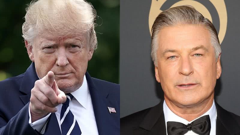 O ex-presidente dos EUA Donald Trump e o ator Alec Baldwin - Getty Images