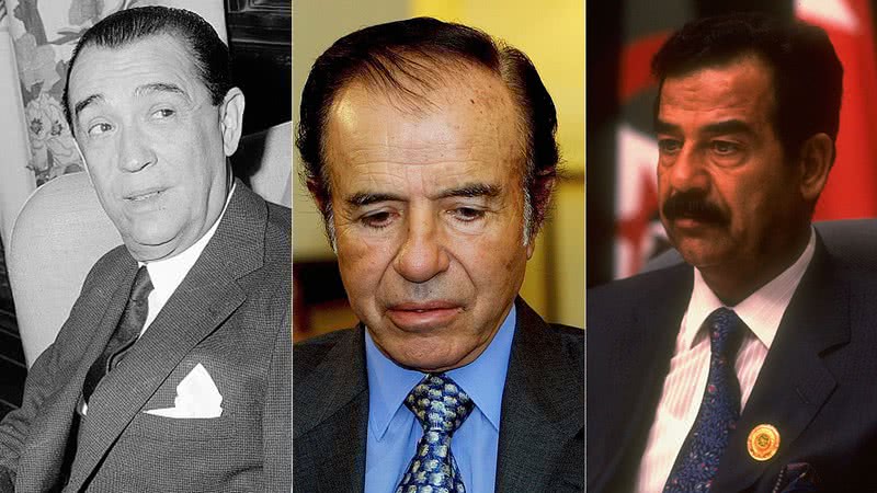 Juscelino Kubitschek, Carlos Menem e Sadam Hussain - Getty Images