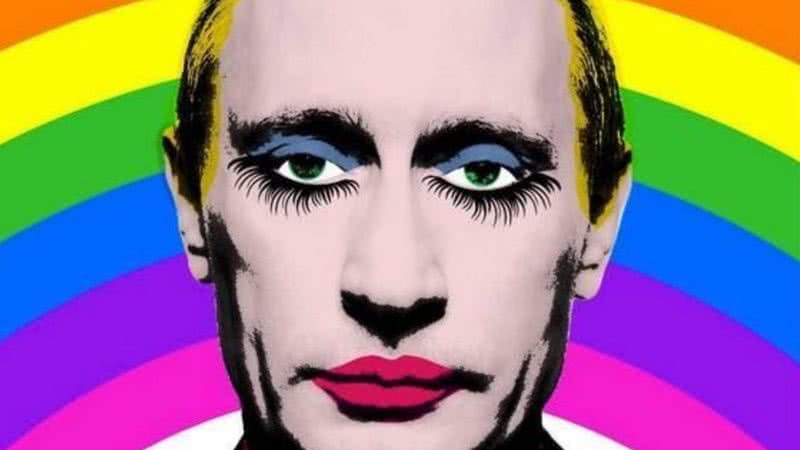 Imagem de Putin como drag, proibida na Rússia - Divulgação/Twitter