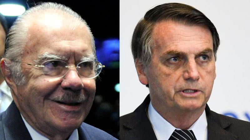 Os presidentes José Sarney e Jair Bolsonaro - Wikimedia Commons/Getty Images