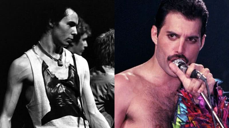 O baixista Sid Vicious e o cantor Freddie Mercury - Wikimedia Commons / Getty Images