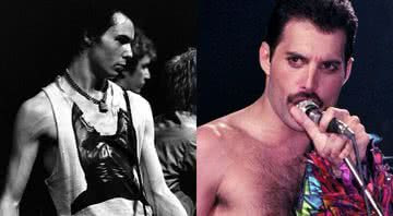 O baixista Sid Vicious e o cantor Freddie Mercury - Wikimedia Commons / Getty Images