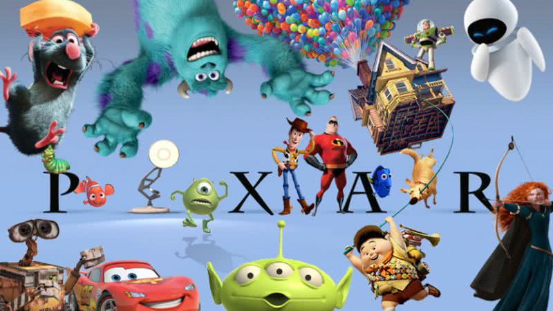 Logo da Pixar com os personagens do estúdio - Divulgação/Pixar