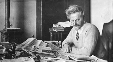 Leon Trotsky durante o seu período de exílio - Arquivo Geral do México