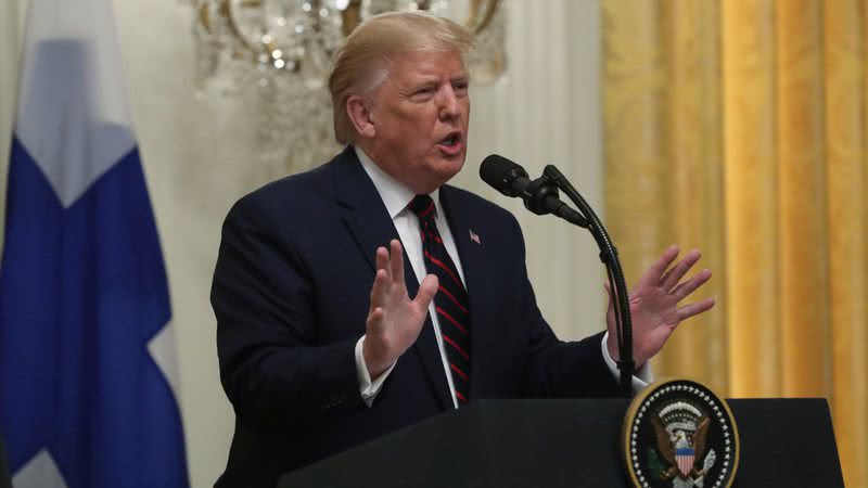 Donald Trump durante coletiva - Getty Images