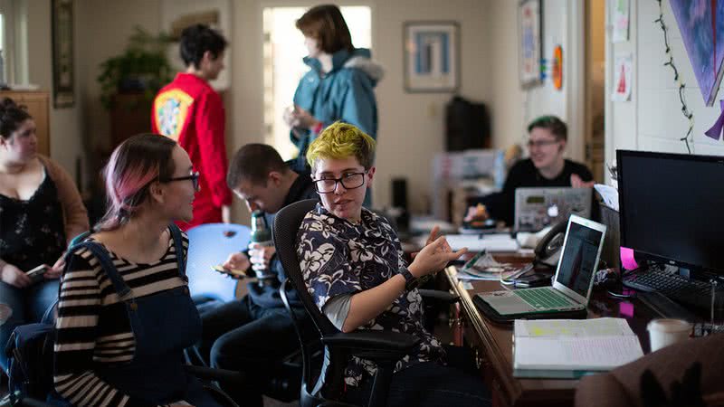 Estudantes na Universidade de Hampshire - Getty Images