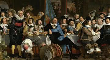 Banquete da Guarda Civil de Amsterdã em celebração da Paz de Vestfália - Wikimedia Commons -  Bartholomeus van der Helst (1648)