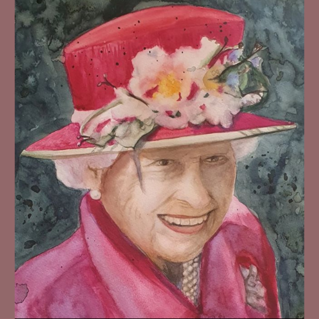 Aquarela de Jacelyne Wulczak em homenagem à rainha Elizabeth II