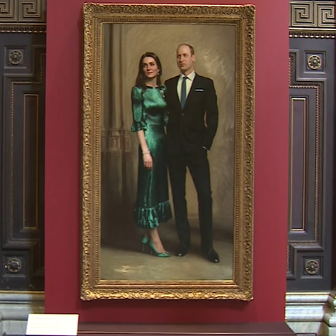 Visão completa da pintura de príncipe William e Kate Middleton feita por Jamie Coreth