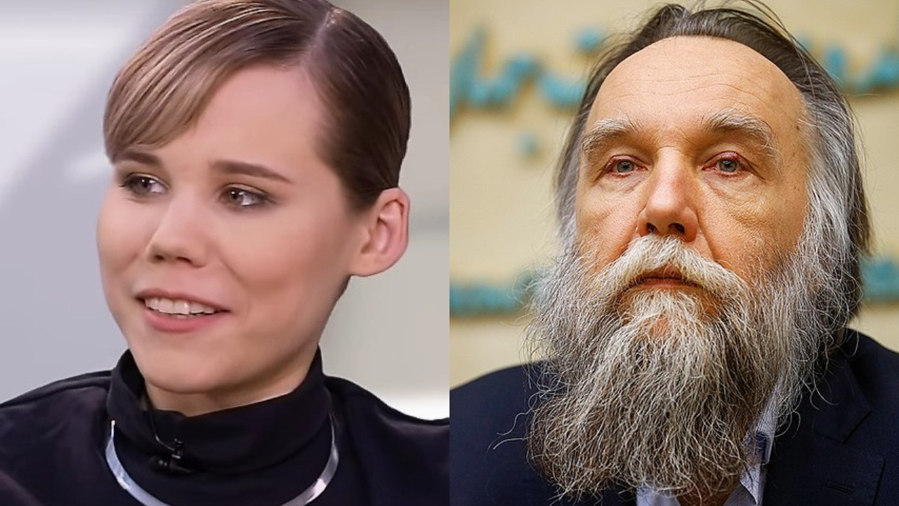 Darya Dugina e Alexander Dugin, em colagem