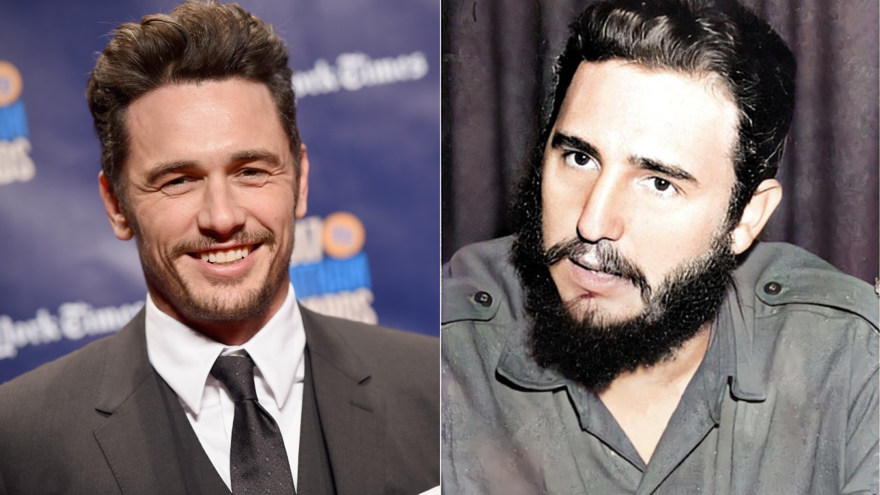 Ator estadunidense James Franco e Fidel Castro quando mais jovem