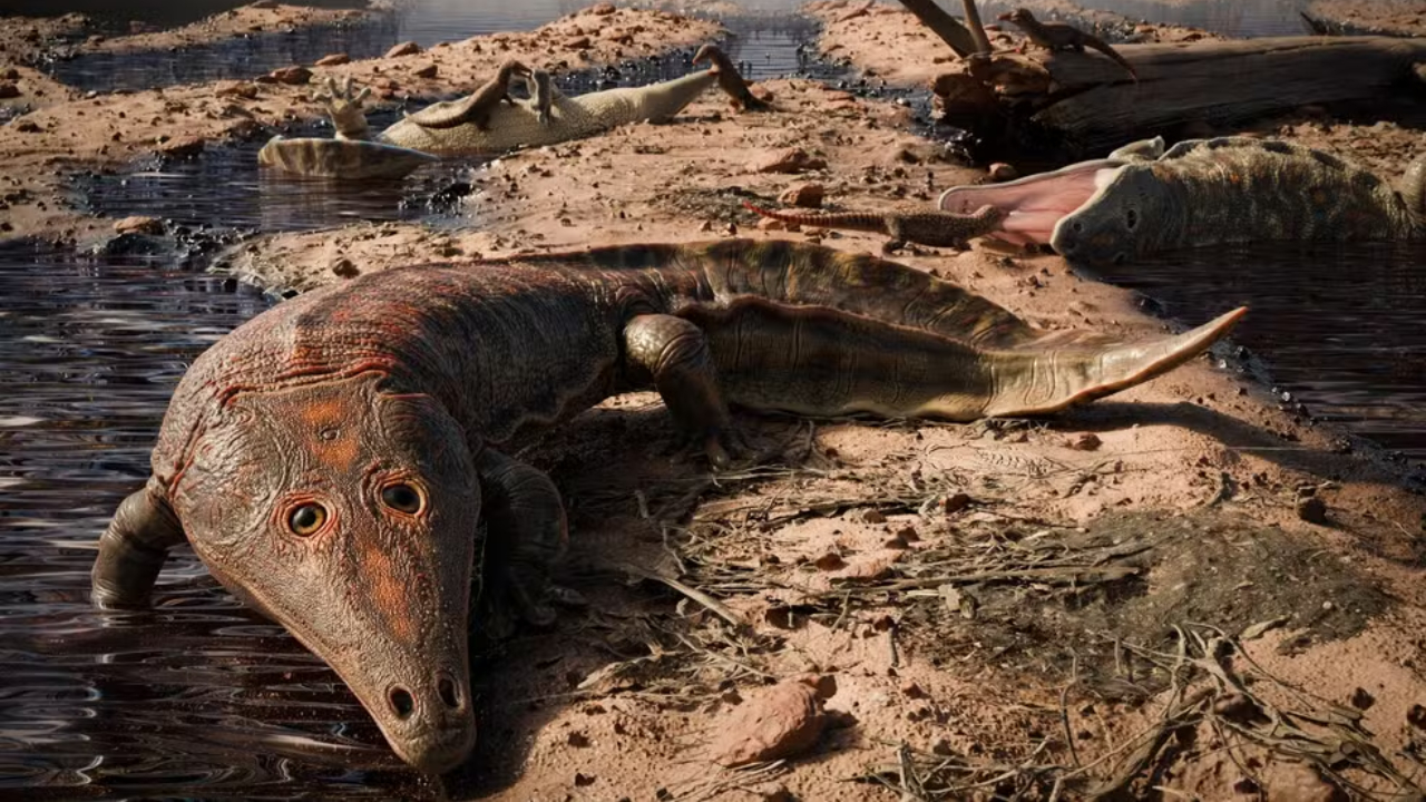 Fóssil de grande anfíbio mais antigo que dinossauros é descoberto no RS