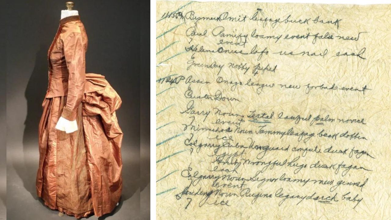 O código encontrado em um vestido da Era Vitoriana
