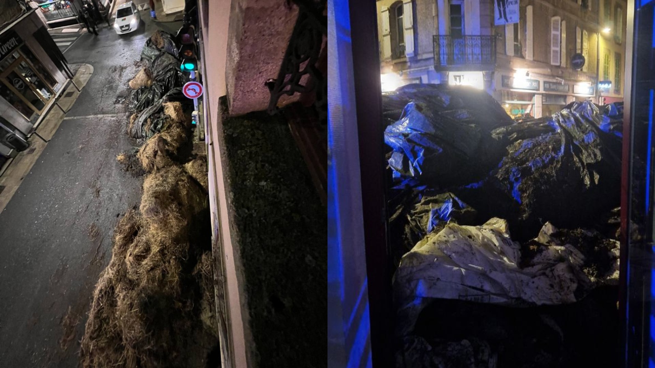 França: Agricultores despejam esterco em prédios públicos durante protesto