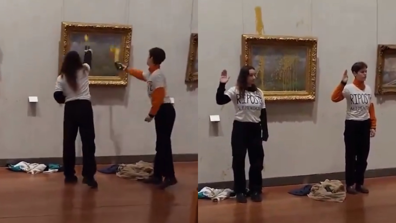 Ativistas atiram sopa em obra de Monet, em Lyon, na França