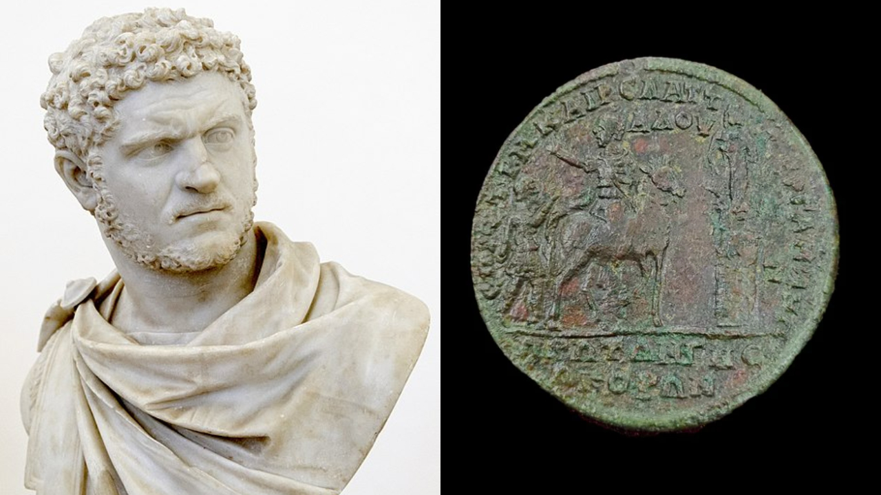 Raro medalhão que representa o imperador romano Caracala é descoberto