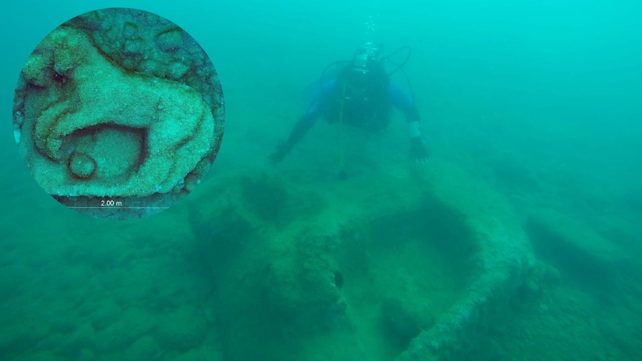 Friso do Templo de Zeus é descoberto submerso na costa da Sicília, na Itália